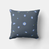Slate Blue Japanese Nemophila Floral Pattern クッション (裏面)