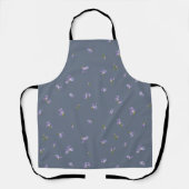 Slate Blue Japanese Rosemary Floral Pattern エプロン (正面)