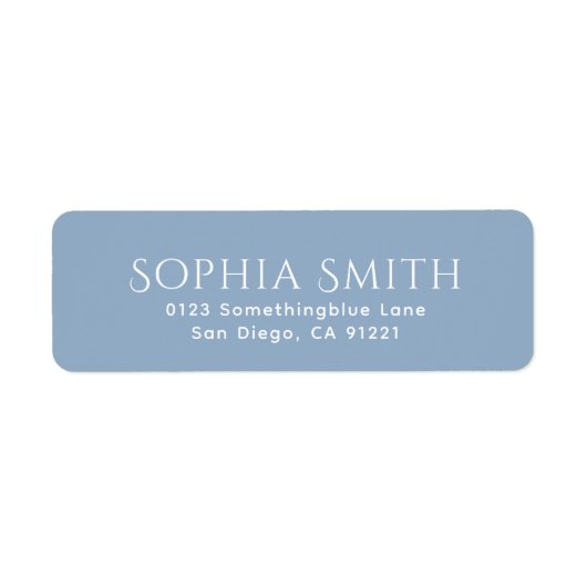 Slate Blue Minimal Return Address ラベル (正面)