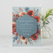 Slate Blue Russet Autumn Wedding 招待状 (スタンド正面)