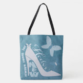 Slate Blue Shoe And Butterfly トートバッグ (正面)