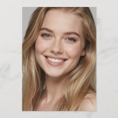 Slate Blue Watercolor Leaves Geometric Graduation 招待状 (裏面)