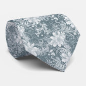 Slate Gray Floral Batik ネクタイ (ロール)