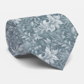 Slate Gray Ornate Botanical ネクタイ (ロール)