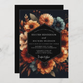 Slate Marigold Autumnal Wedding 招待状 (正面/裏面)