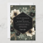 Slate Moody Bloom Wedding 招待状 (正面)