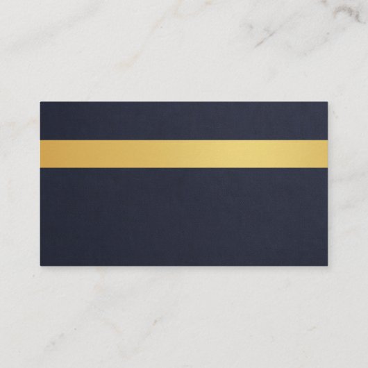 Slate Navy Blue Gold House Real Estate Broker  名刺 (裏面)