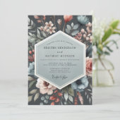 Slate Nocturnal Flora Wedding 招待状 (スタンド正面)