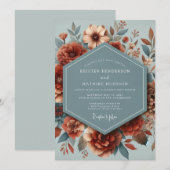 Slate Paprika Autumnal Wedding 招待状 (正面/裏面)