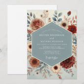 Slate Rust Autumnal Wedding 招待状 (正面/裏面)