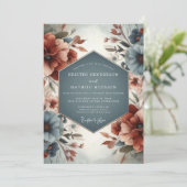 Slate & Sienna Muted Floral Wedding 招待状 (スタンド正面)