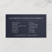 Slate Stone Building Construction Navy Blue   名刺 (裏面)