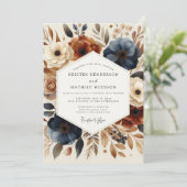 Slate Terracotta Autumnal Wedding 招待状 (スタンド正面)