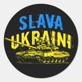 Slava Ukraini Слава Україніウクライナ国旗のタンク ラウンドシール