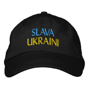SLAVA UKRAINI "栄光のウクライナ"青と黄色 刺繍入りキャップ