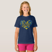 Slava Ukraini Glory to Ukraine大ハートTシャツ Tシャツ (正面フル)
