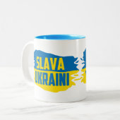 Slava Ukraini, Glory to Ukraine 2トーンコーヒーM ツートーンマグカップ (正面左)