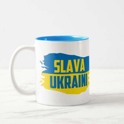 Slava Ukraini, Glory to Ukraine 2トーンコーヒーM ツートーンマグカップ (左)