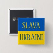 Slava Ukraini Glory to Ukraine flag pin 缶バッジ (正面&裏面)