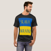 Slava Ukraini Glory to Ukraine flag Tシャツ (正面フル)