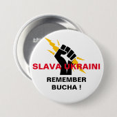 SLAVA UKRAINI REMEMBER BUCHAボタン 缶バッジ (正面&裏面)