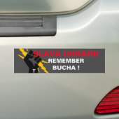 SLAVA UKRAINI REMEMBER BUCHA BUMPERステッカー バンパーステッカー (車上)