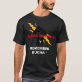 SLAVA UKRAINI REMEMBER BUCHA Tシャツ (正面)