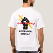SLAVA UKRAINI REMEMBER BUCHA Tシャツ (裏面)