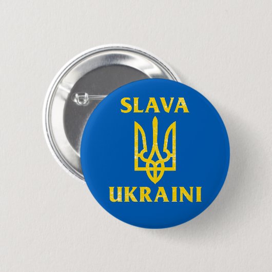 Slava Ukraini slava ukrayini Ukraine flag Button 缶バッジ (正面&裏面)