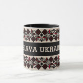 Slava Ukraini traditional vushuvanka folk art. マグカップ (中央)