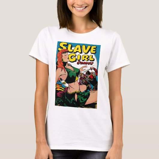 Slave Girl_Slave Romance 1ヴィンテージ漫画白 Tシャツ (正面)