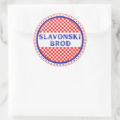 Slavonski Brod City Pride Emblem Croatian Identity ラウンドシール (バッグ)