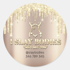 Slay体ロゴコスメティックスカルプトバラ金ゴールド ラウンドシール