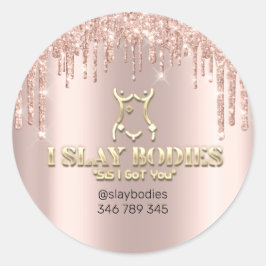 Slay体ロゴコスメティックスカルプトバラ金ゴールド ラウンドシール