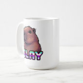 Slay Capybara Funny Animal Meme コーヒーマグカップ (正面左)