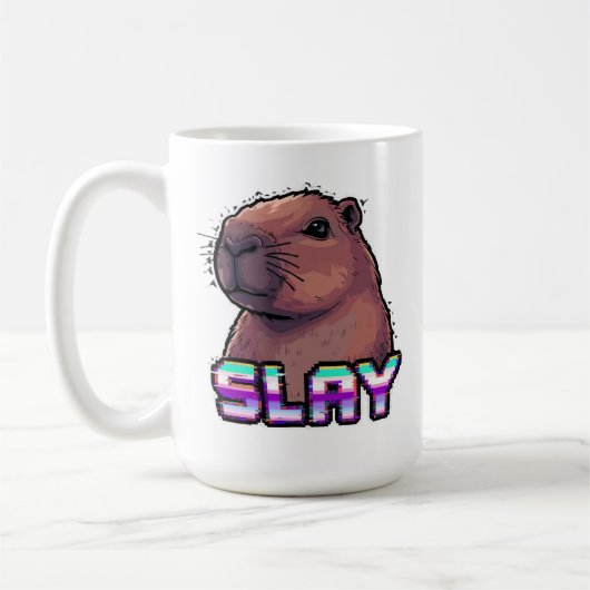 Slay Capybara Funny Animal Meme コーヒーマグカップ (左)