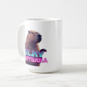 Slay Capybara Funny Animal Meme Gift コーヒーマグカップ (正面左)