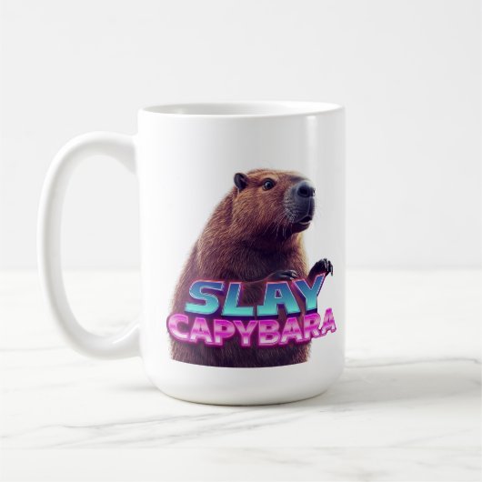 Slay Capybara Funny Animal Meme Gift コーヒーマグカップ (左)