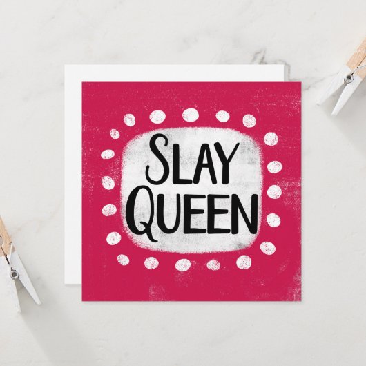 Slay Queen Greeting Card カード (正面/裏面インサイチュ)