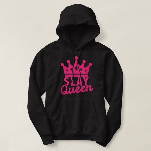 Slay Queen Pink Crown College Sorority Party  パーカ (デザイン正面)