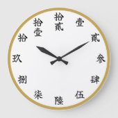 Slayer-Style Kanji Calligraphy Numeral Wall Clock ラージ壁時計 (正面)