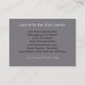 Slayfierエレガンスヘアスタイリストサロンプロフェッショナル 名刺 (裏面)