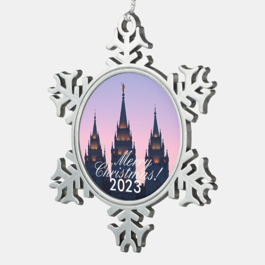 SLCテンプルクリスマス スノーフレークピューターオーナメント (右)