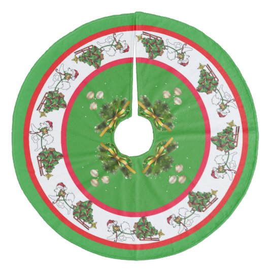 Sledの木のカスタムスカートと一緒にサモイッド珊瑚 フリース ツリースカート (正面)