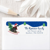 Sled上パーソナライズされたのクリスマス・ブラック・ラボ ラベル (インサイチュ)