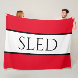 SLED ワイド スポーティー 鮮やか 赤色 スノー ホワイト ストライプ フリースブランケット