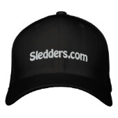 Sledders.com Black FlexFit Hat 刺繍入りキャップ (正面)