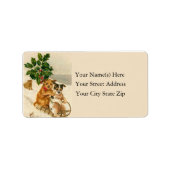 Sledding犬のヴィンテージの宛名ラベル ラベル (正面)