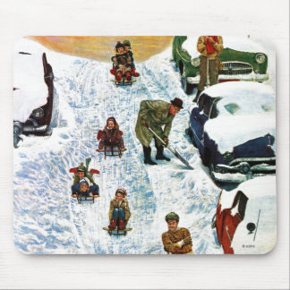 Sledding、掘ること マウスパッド
