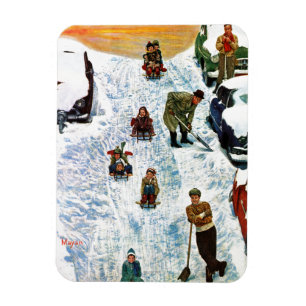 Sledding、掘ること マグネット